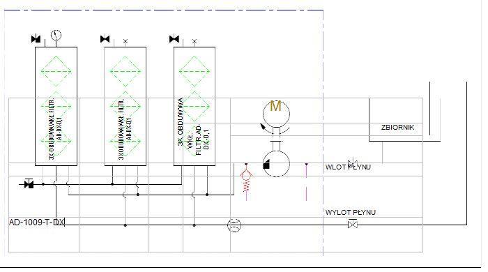 schemat hydrauliczny- agregat filtracyjny AD1009-T-DX